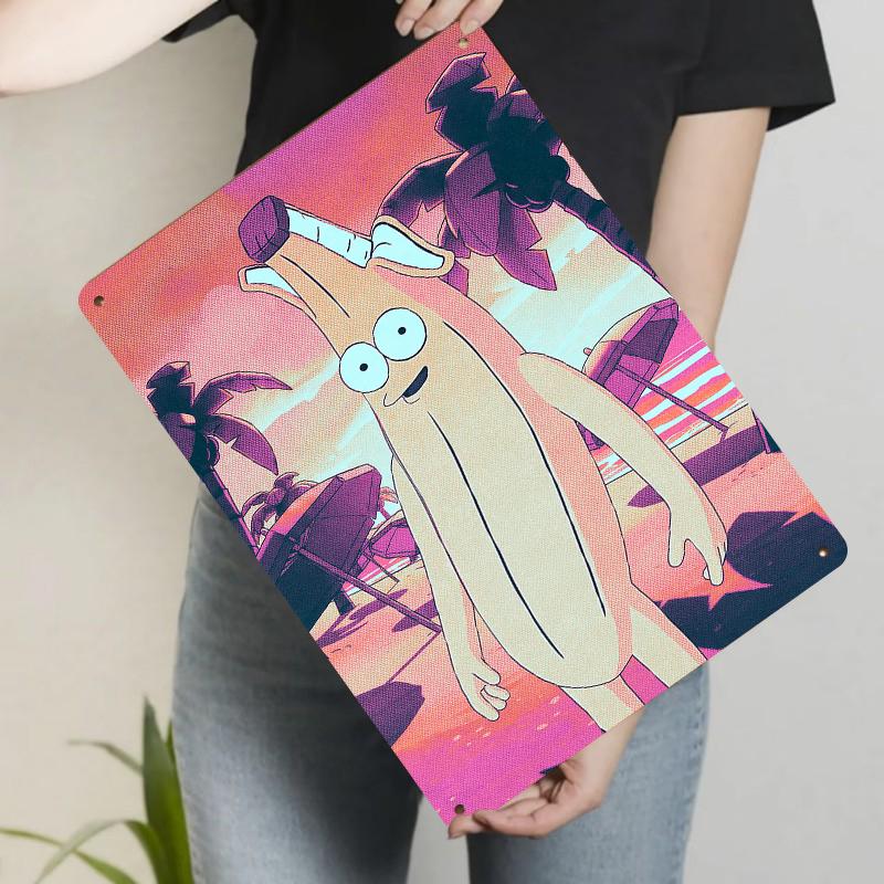 Cartoon Banana Man Illustration Metal Tin Sign Creative Home Decor Wall Art for Overseas Sale