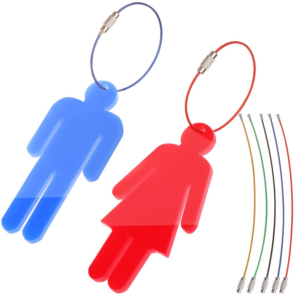 Acryl Toiletten-Schlüsselanhänger-Anhänger für Damen und Herren mit 5 Stück Drahtringen