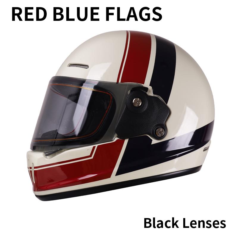 Unisex Retro Full Face Motorcycle Helmet 3C DOT Certified Four Seasons Cruise Multiple Design Options for Men And Women