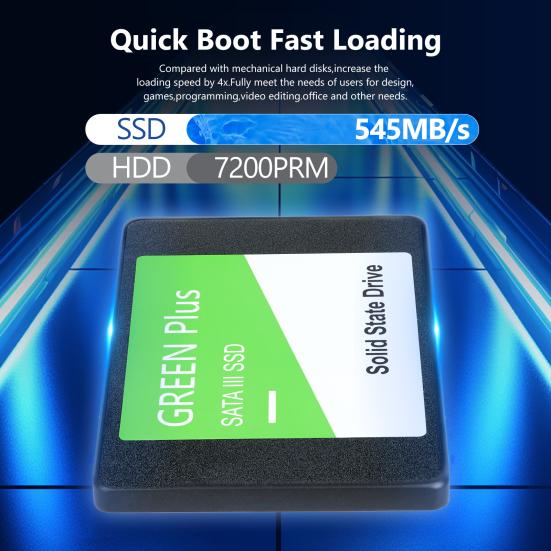 SATA III 2.5-inch SSD R/W Speed Up To 545MB/s 530MB/s 1/2/4TB Internal Solid State Drive Compatible with PC Computer Desktop Laptop