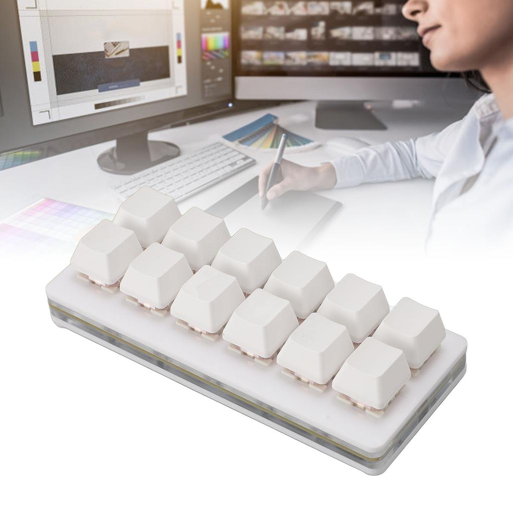 12 Key Gaming Keyboard USB Type C Wired Programmable RGB Multifunctional Small Mechanical Red   Gaming Keyboard for PC