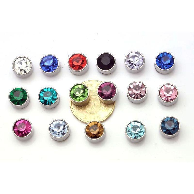 

Титановая сталь Магнит Очень большие Мужские серьги-пусеты 12 Pink [one]