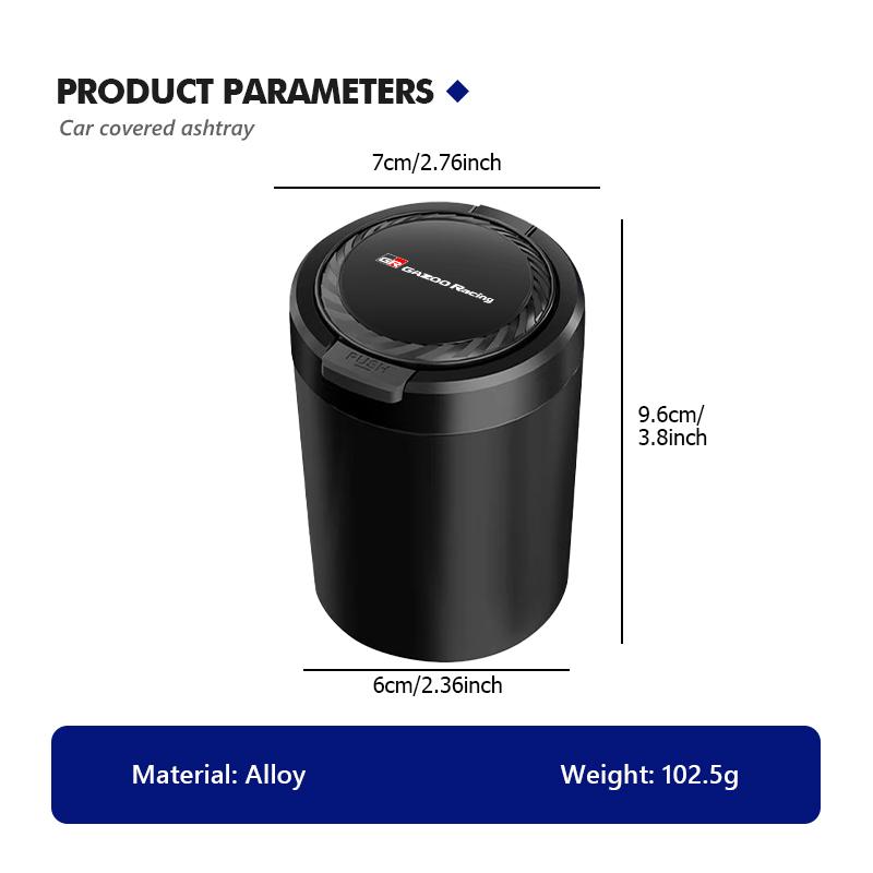 VCA2  For Toyota Car Ashtray One Touch Open Portable Ashtray Cup Auto Interiors GR Yaris Corolla Prius Aqua Vios Mirai Hilux Auris CHR