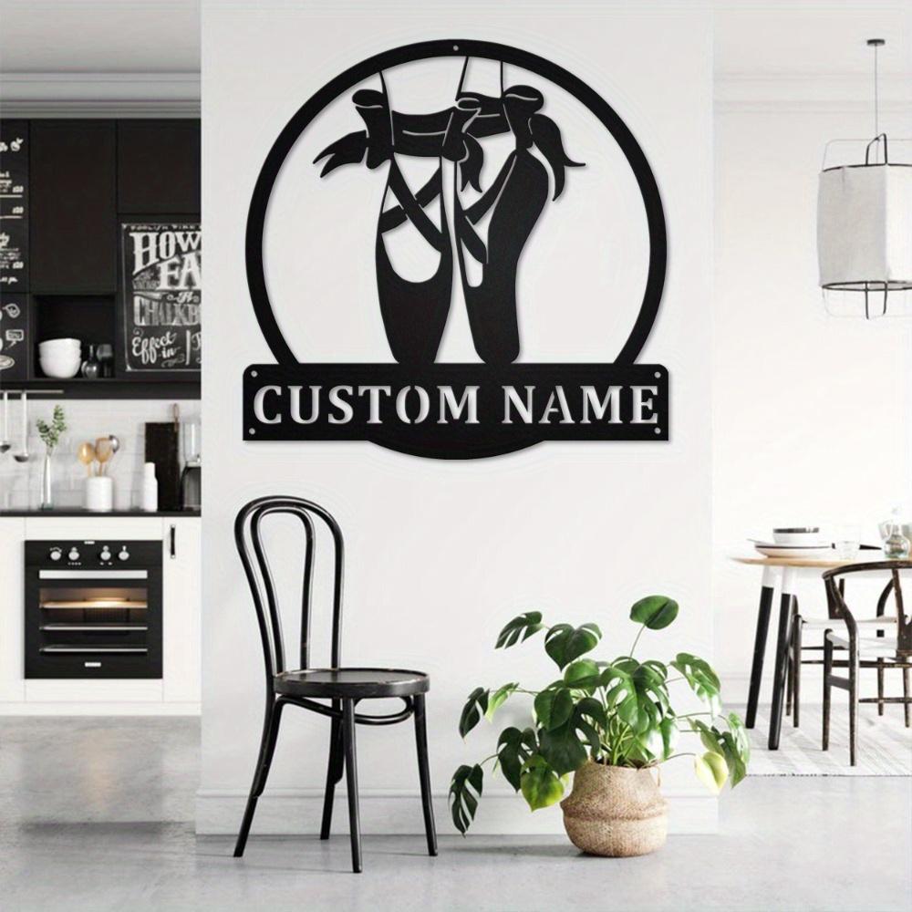 Metal Sign Ballerina Silhouette Custom Home Decor Door Plate Outdoor Kitchen Wall Art Gift