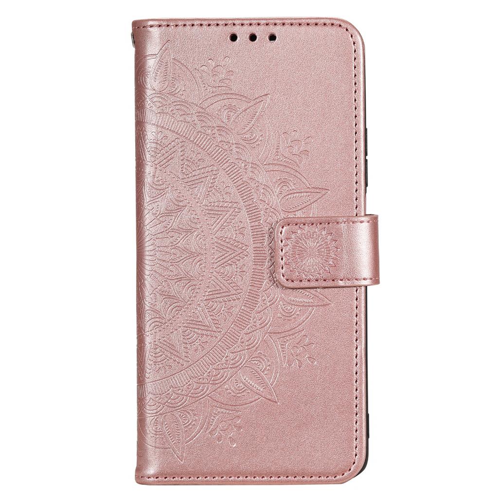 Pro Motorola Moto G53 5G Ochranný kryt proti poškrábání s potiskem vzoru mandala květina, peněženka, stojánek, pouzdro na telefon