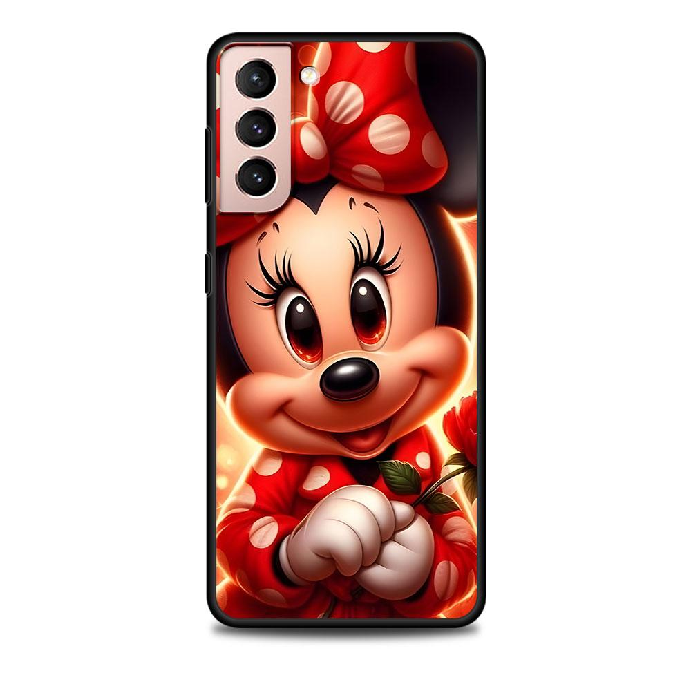 

Minnie Mouse Case for Samsung Galaxy S23 S10e S10 S21 FE S22 S9 S24 Ultra S20 Plus Soft Black TPU Phone Cover Bumper Samsung S9
