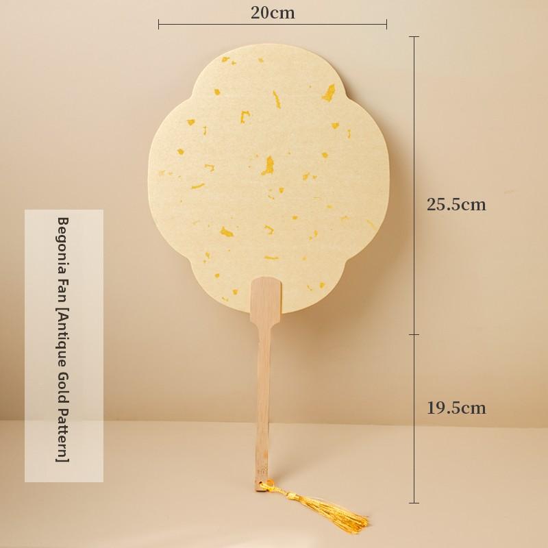 Thiened Blank Xuan Paper Calliaphy Fan DIY Material Kit Hand-Painted Cultural Creative Fan round ape Bamboo Frame