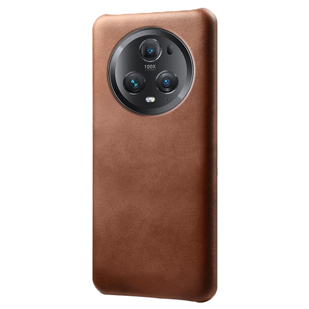 For Honor Magic5 Pro Calf Texture Phone Case Leather Coated PC Phone Cover