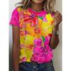 Fashion Loose Flower Print Women's Top Casual Short Sleeve Versatile Comfortable T-Shirts Women’s