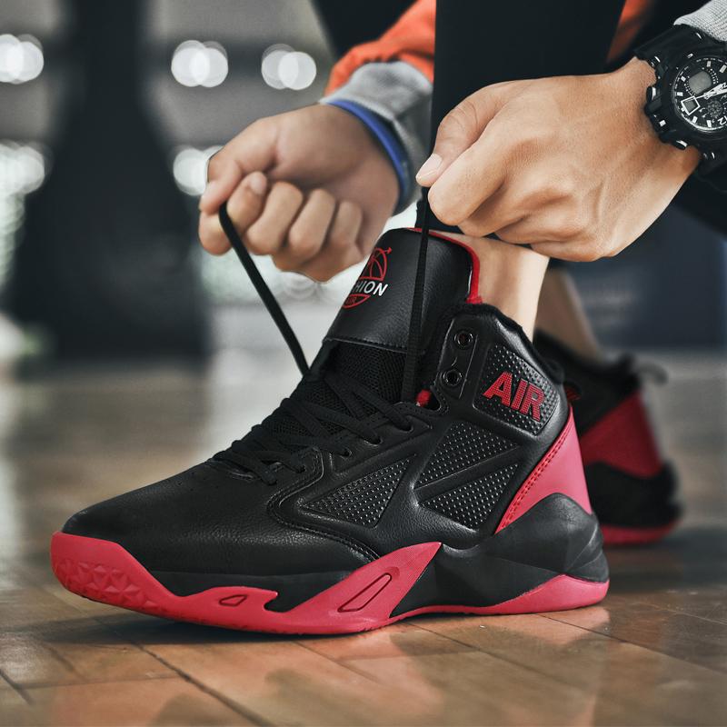 Breathable Men Basketball Shoes Women Hiking Shoe Unisex Plush Sneakers Couple Four Season Shoe Winter Plush Shoe Big Size 36-48