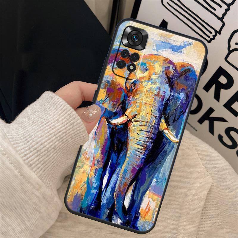 Elephant Theme Print Cover For Xiaomi Redmi Note 13 9 10 11 12 14 Pro 10S 11S 12S Case For Redmi 12C 13C 14C 10C
