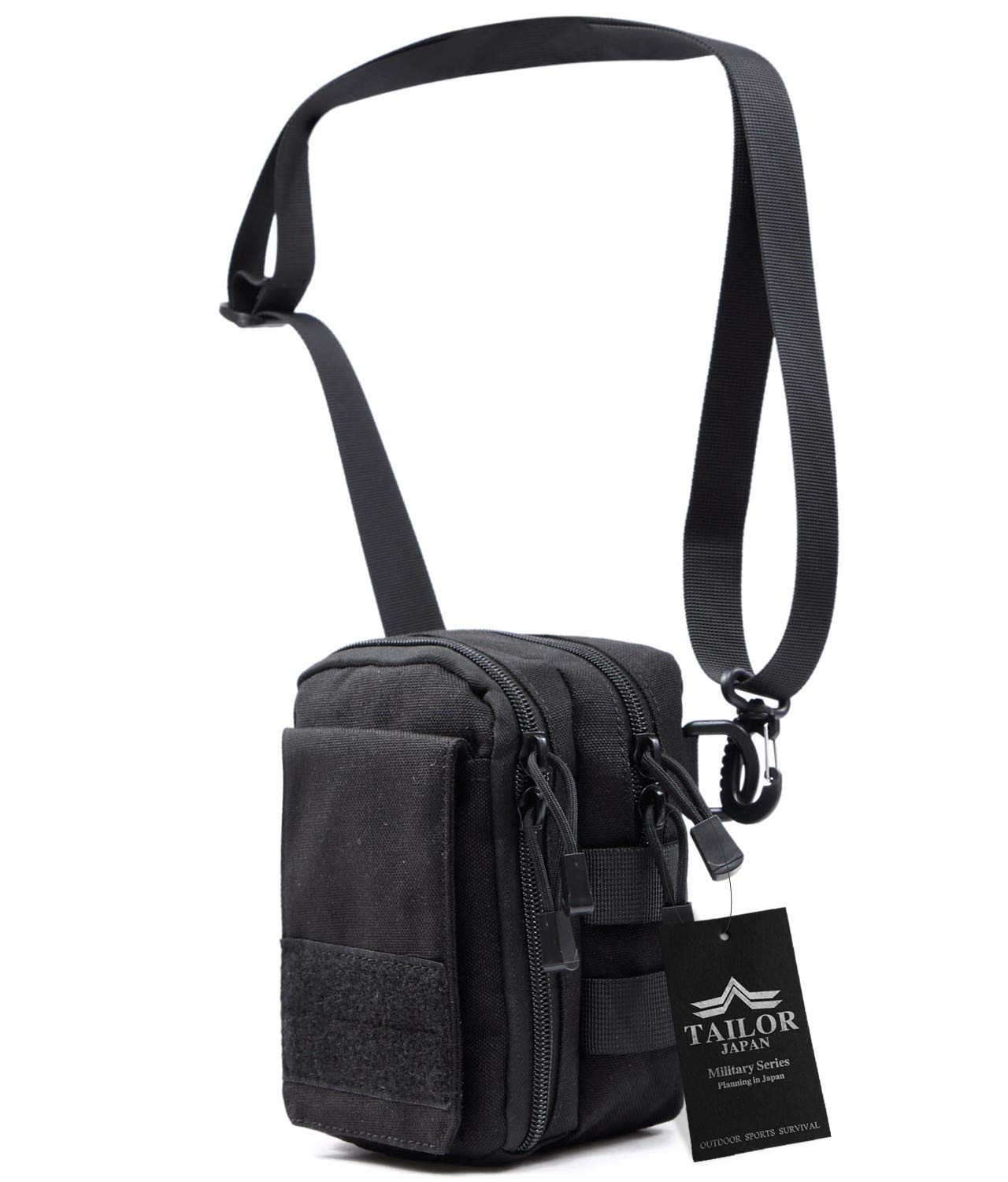 

TAILOR JAPAN Tactical Airsoft Military Outdoor Solo 1000D MOLLE Compatible Pouch, Pouch, Pouch, Multi-Function Pouch, Camping, Camping, Nylon, (Black) чорний