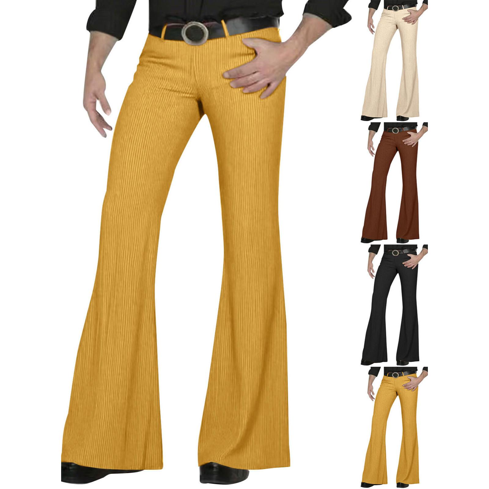 

Men S Casual Fashion Retro Flared Pants Long Pants M