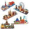 Welt Stil Stadt Skyline Architektur Straßenansicht 3D Metall Puzzle Paris Venedig San Francisco Shanghai DIY Zusammengebautes Modellbausatz