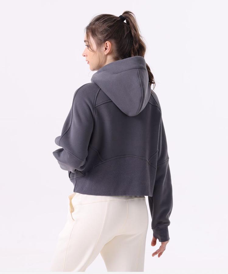 Women's Casual Cotton Zipper Hoodie - Autumn/Winter Yoga & Fitness Wear