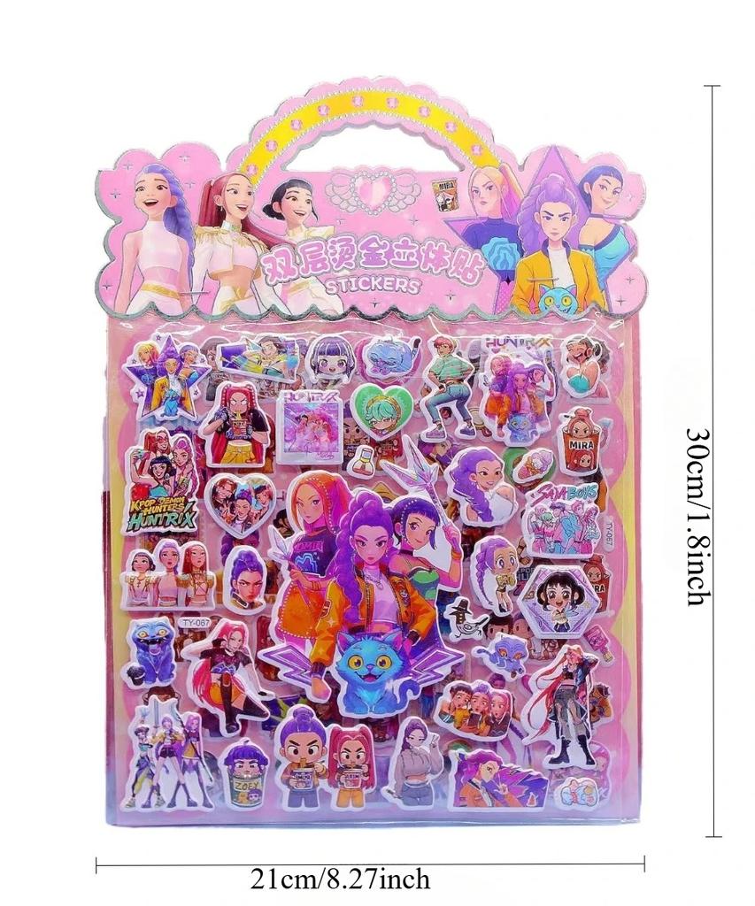 1/3/5PCS Kpop Demon Hunters Sticker Anime Tiger Rumi Mira Zoey Laser Cut Stickers Office Stationery School Supplies Party Gifts