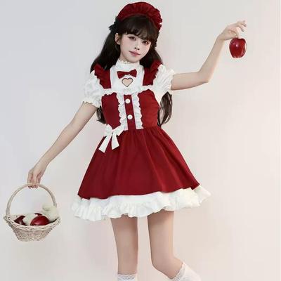 Kostiumy na Nowy Rok, Boże Narodzenie i Halloween w dużych rozmiarach dla kobiet, czerwone sukienki dla pokojówek, Lolita dla dorosłych kobiet, fantazyjne kapelusze do odgrywania ról