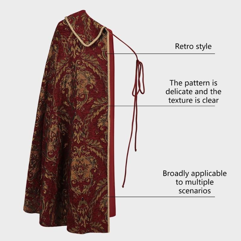 Medieval Renaissances Half Shoulder Cloak Vintage Style Costume Cape With Detachable Strap For Themed Parties Historical Reenactment