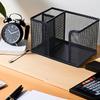 1pc Black Pen Holder Mesh Office Supplies Accessories Desk Organizer Home Office and School Pencil Organizer Makeup Storage Box