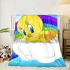 Yellow Bird Blanket Flannel Blanket for bed, sofa, Camping, Hiking, Picnic Essentials, gift for family Fan gifts