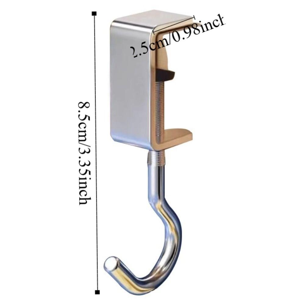 10pcs Detachable Table Hooks Non-Destructive Installation Steel Hooks Desk Hooks  School Dormitories