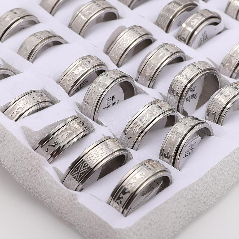 

5 шт. вращающееся смешанное кольцо из нержавеющей стали, кольцо из нержавеющей стали, смешанное кольцо из титановой стали