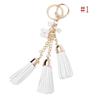 Leather Long Tassel Flower Keychain Wrench Keyring Bag Purse Phone Charm Pendant Cute Keychains Fashion  Key Chains for Women