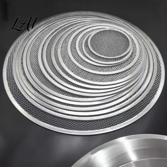 Portable Barbecue Rack Aluminum Alloy Pizza Screen Non Stick Mesh Baking Pan Equipment Round Crisper Tray for Oven Home Kitchen Restaurant