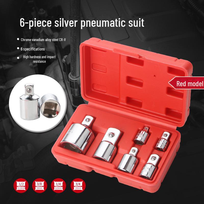 Set adaptor priză CR-V cu 6 piese: Convertoare de chei cu clichet de la 1/2" la 3/8" la 1/4"