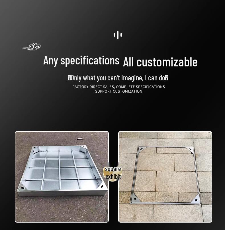 Stainless Steel Concealed Square/Round Manhole Cover for Decorative Drainage and Sewage Wells