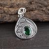 Grüner Smaragd Edelstein Anhänger Schmuck, Handgefertigter Wunderschöner Silberanhänger, 925 Sterling Silber Schmuck für Hochzeitsgeschenk