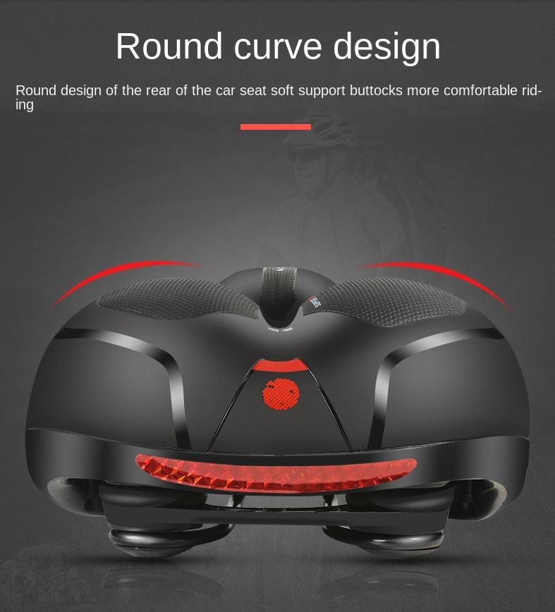 Hollow Breathable Bicycle Saddle Men Women Mtb Road Bike Saddle Shock Absorbing Comfortable Big Butt Bike Seat Safety Warning