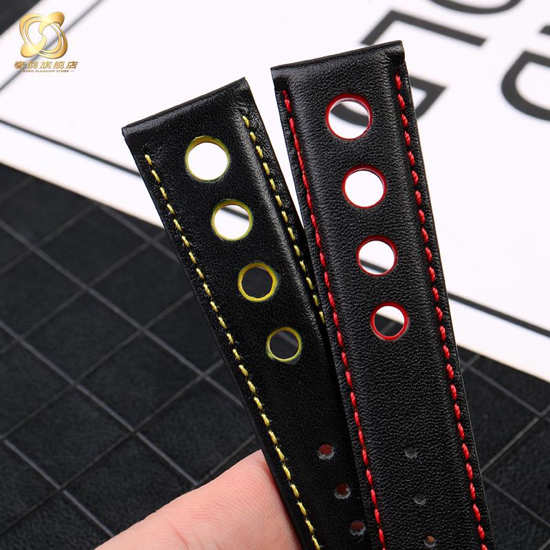 Genuine Leather watchband For tissot 1853 Sports Racing Series PRS516 T91 T044 Soft cowhide strap 20mm Folding clasp bracelet