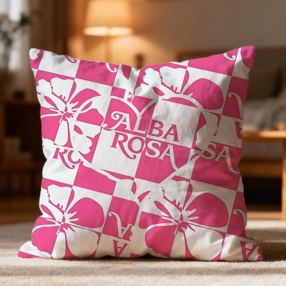 Hot A-Aalba rosaed Cushion Cover Soft Washable Pillow Case Multi-Scene for Couch Bed Travel Office Use