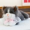 New Soft Fluffy Simulation Cat With Bib Cute Cartoon Realistic Cat Ragdoll Cat Birthday Gifts