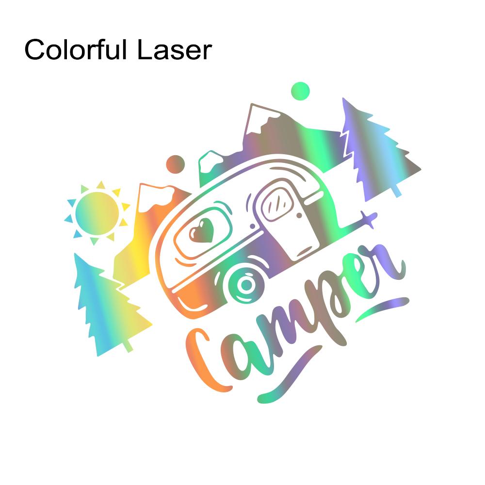 

Creative Camper Graphics Car Sticker Camping Pattern Vinyl Decal Car Door Window Decoration For Transporter RV Caravan Truck 50x38cm