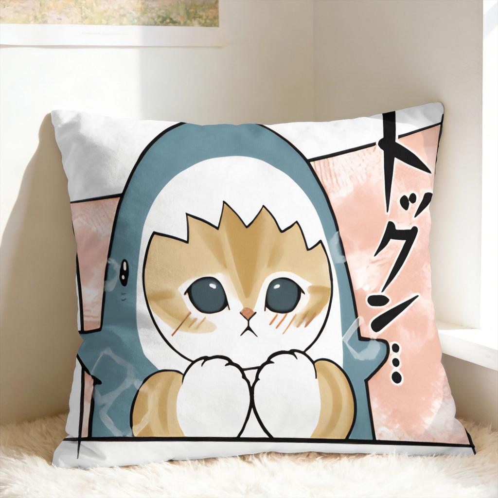 Sharks And Kittens Pillow Cover Soft Cushion Cover Cute Funny Pillow Case For Couch Sofa Bedroom