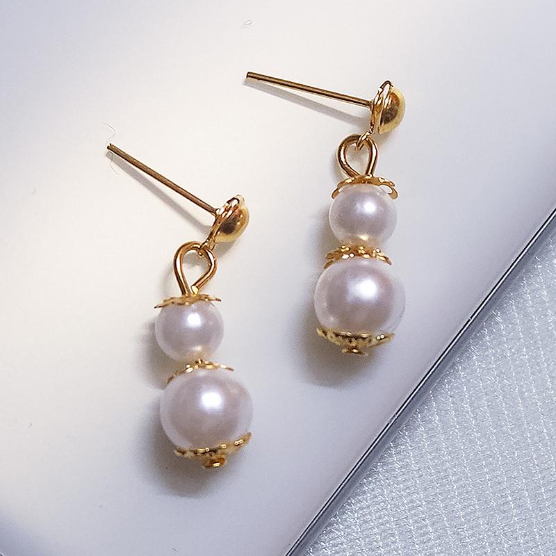 DIY Decoration Antique Doll Earrings Accessories For 30cm/60cm Doll Ear Studs Earrings Pearl Necklace Toys