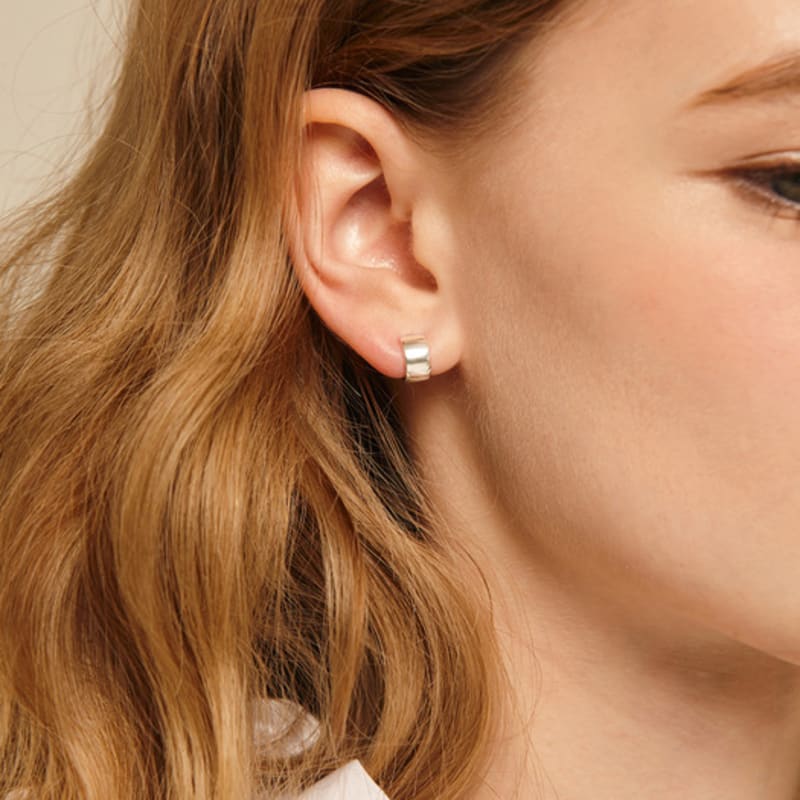 Murmur [925silver]Petit Flat Hoop Earring