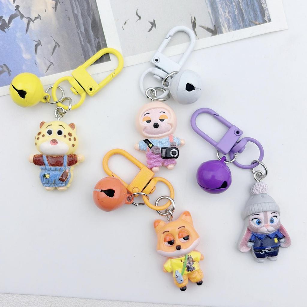 Cartoon Animal Resin Keychain Pendant - Cute Anime Accessories for Couples & Backpacks