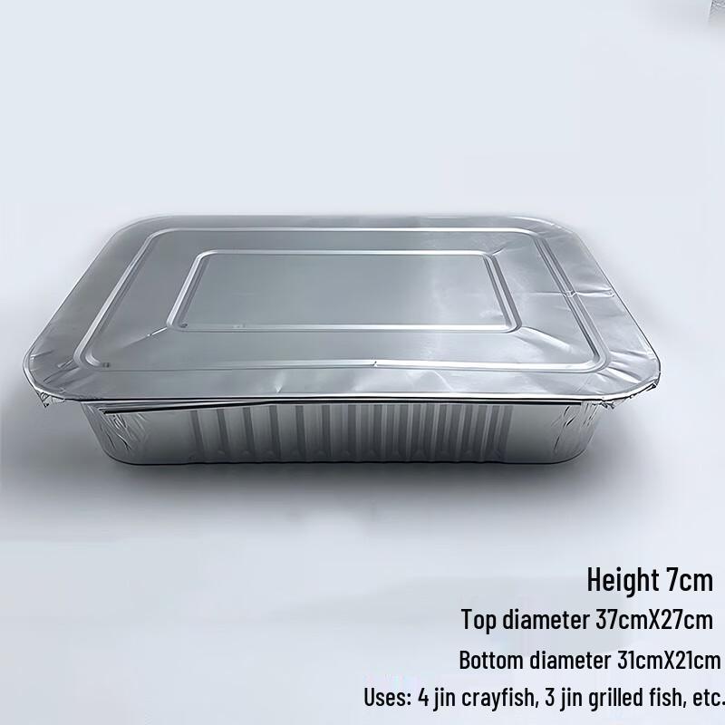 Food-Grade Rectangular Aluminum Foil Trays with Lids 4900ML