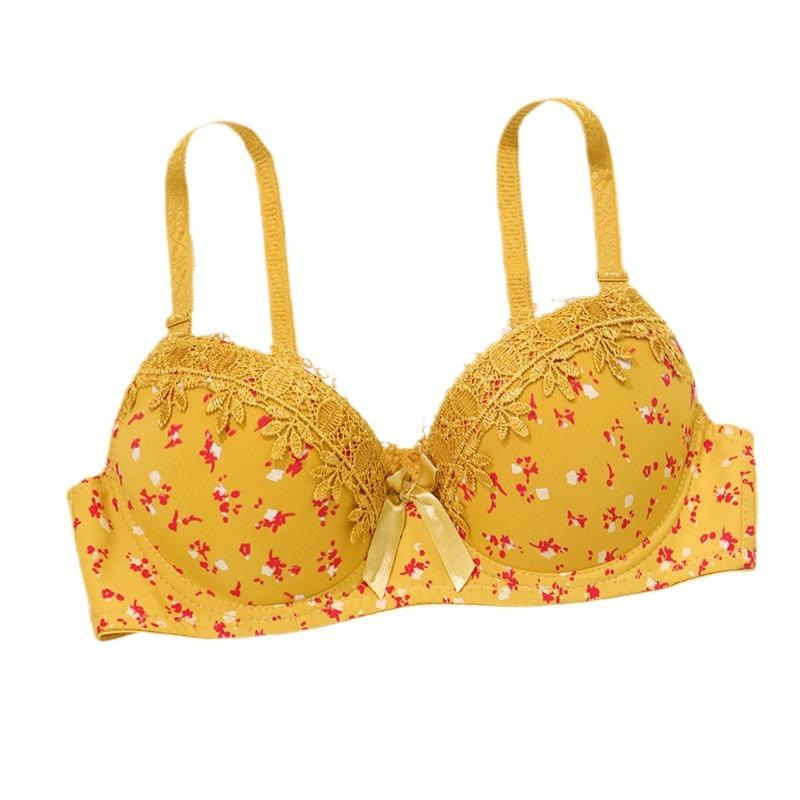 Underwear, Small Floral Bra, Embroidery Lace, Small Chest Gathered, Upper Support, Secondary Breasts Adjusted Bra Wholesale