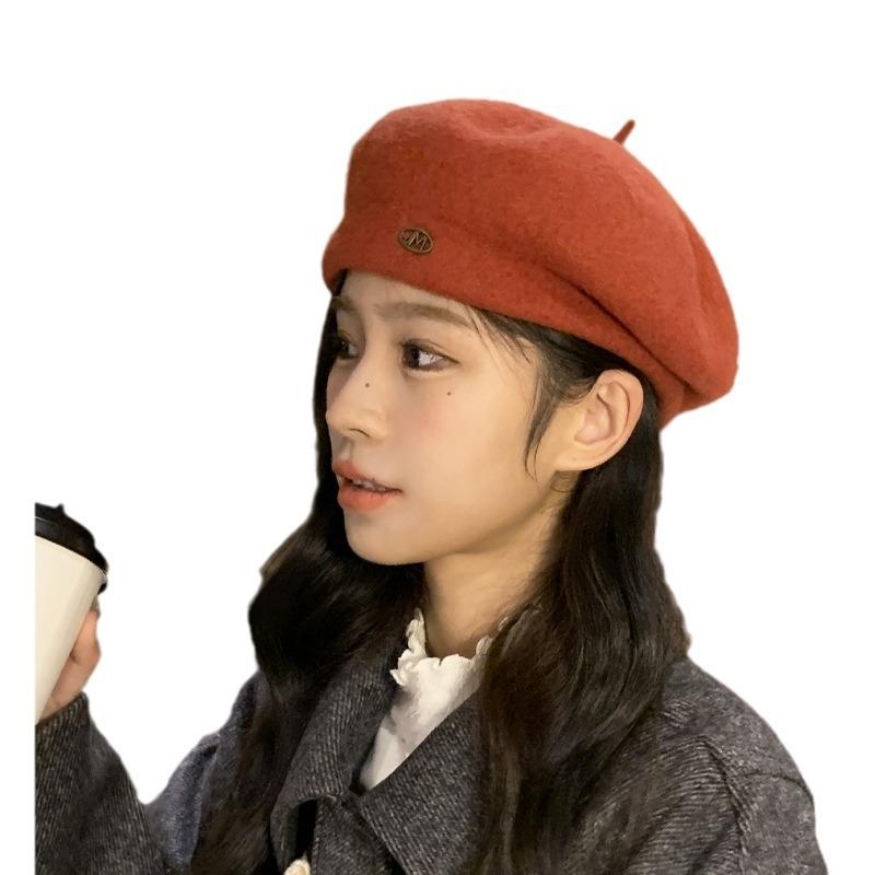 New Wool Painter Hat for Women with Big Head and Small Face  Fashionable Korean Version  Fashionable and Versatile Beret