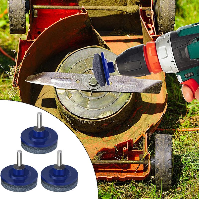 Universal Lawn Mower Blade Sharpener for Drill, Garden Tools Sharpening Stone Grinding Wheel for Rotary Balance,Yard Lawn Edge Sharpener