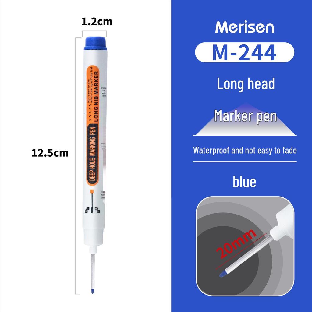 Long Nozzle Quick-Drying Oil-Based Marking Pen for Woodworking and Tile