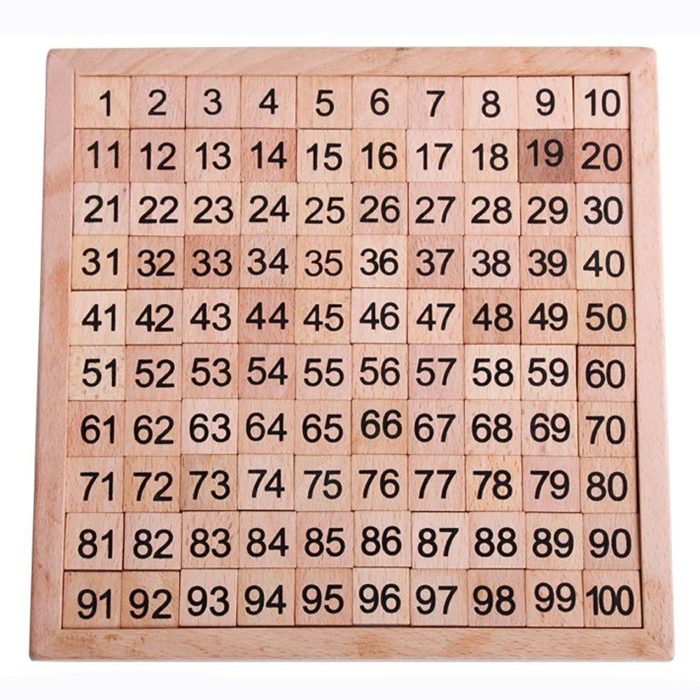 Mathematics Toy Early Learning Wooden Numbers Board 1-100 Consecutive Counting Game Sorting Blocks