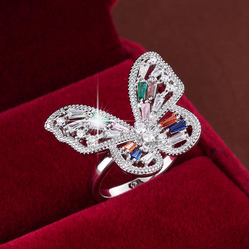 Butterfly Design Adjustable Ring - Unique Sweet & Cool European American Style One Size