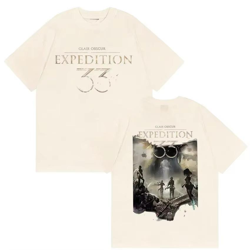 Sommerspiele Esquie Clair Obscure Expedition 33 Muster T-Shirt für Herren Y2K Mode Luxuriös Bequem Qualität Übergroßes T-Shirt