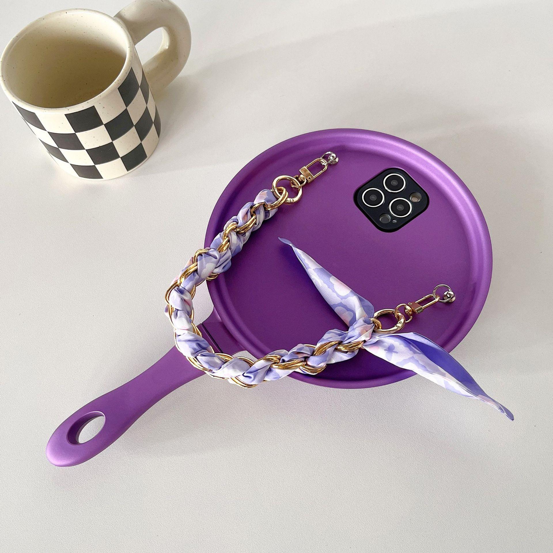 

Шелковая цепочка для шарфа, подходящая для iPhone 15 ProMax, необычная креативная сковорода 14, известный в Интернете чехол для телефона с подвесной цепочкой Apple 15PROMAX кислотные зеленого