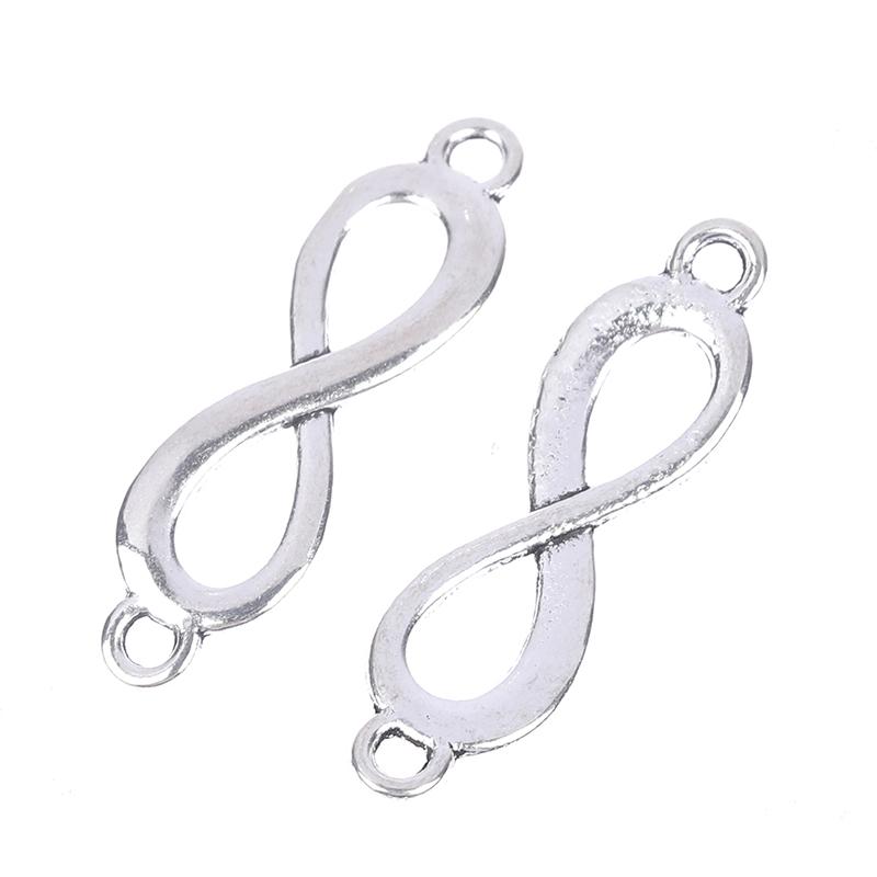 20Pcs Charms Link Infinity Symbol Connection Silver Color Pendants Diy Making